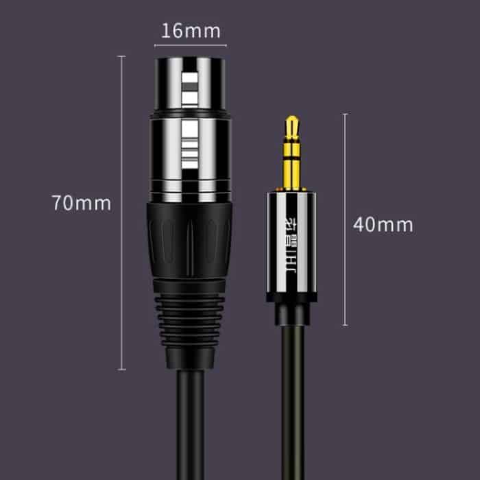JINGHUA 3,5-mm-Stecker auf XLR-Buchse, Mikrofonkabel, Computer-Mixer-Audiokabel, 1.5m, 3m, 5m, 10m – Bild 4