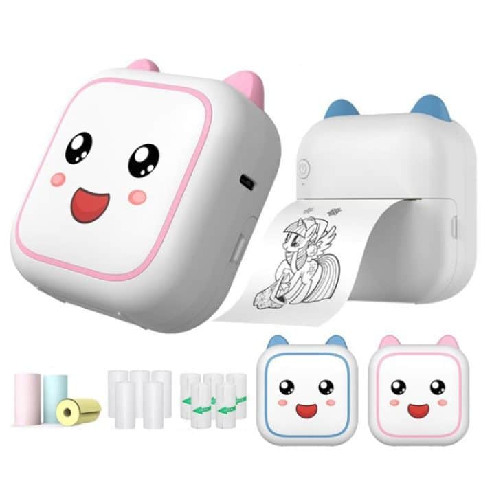 C26 Mini tragbarer Bluetooth-Fotoetiketten-Thermodrucker, Blue+1 Paper, Pink+1 Paper, Blue+5 Paper, Pink+5 Paper, Blue+5 Stickers, Pink+5 Stickers, Blue+10 Paper, Pink+10 Paper, Blue+5 Paper+5 Stickers+3 Color Paper, Pink+5 Paper+5 Stickers+3 Color Paper – Bild 2