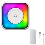 Tragbarer Mini-Bluetooth-Drucker mit RGB-Licht, tintenloser Dokumentenetikettendrucker, with 1-Roll Paper, with 5-Rolls Paper, with 5-Rolls Stickers, with 5 Paper+5 Stickers+3 Color Paper