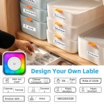 Tragbarer Mini-Bluetooth-Drucker mit RGB-Licht, tintenloser Dokumentenetikettendrucker, with 1-Roll Paper, with 5-Rolls Paper, with 5-Rolls Stickers, with 5 Paper+5 Stickers+3 Color Paper – Bild 7
