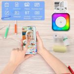 Tragbarer Mini-Bluetooth-Drucker mit RGB-Licht, tintenloser Dokumentenetikettendrucker, with 1-Roll Paper, with 5-Rolls Paper, with 5-Rolls Stickers, with 5 Paper+5 Stickers+3 Color Paper – Bild 8