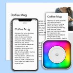 Tragbarer Mini-Bluetooth-Drucker mit RGB-Licht, tintenloser Dokumentenetikettendrucker, with 1-Roll Paper, with 5-Rolls Paper, with 5-Rolls Stickers, with 5 Paper+5 Stickers+3 Color Paper – Bild 9