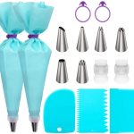 15-in-1 Silikon-Spritztüllen-Set für Creme-Spritzbeutel, Edelstahl-Kuchentüllen-Set, 15pcs /Set