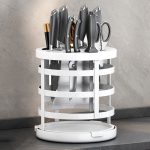 Startseite verdicken Messer Organizer Essstäbchen Zylinder Küche Entwässerung Arbeitsplatte Regal, Fixed (White), Fixed (Black), Fixed (Creamy), Rotary (White), Rotary (Black), Rotary (Creamy)