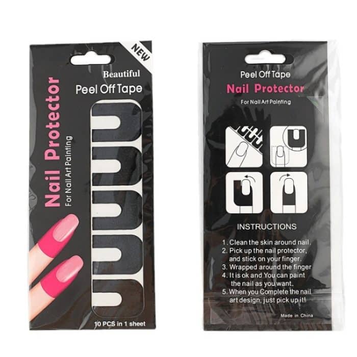 10 Stück / Packung Nail Art Nagellack Anti-Spill U-förmige Aufkleber – Bild 2