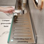 Wasserhahnregal für Zuhause, Badezimmer, Waschtischregal, kein Loch, Aufbewahrungsregal, 30cm (White), 40cm (White), 50cm (White), 30cm (Black), 40cm (Black), 50cm (Black), 30cm (Gray), 40cm (Gray), 50cm (Gray), 50cm U-shaped (White)... – Bild 5