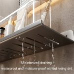 Wasserhahnregal für Zuhause, Badezimmer, Waschtischregal, kein Loch, Aufbewahrungsregal, 30cm (White), 40cm (White), 50cm (White), 30cm (Black), 40cm (Black), 50cm (Black), 30cm (Gray), 40cm (Gray), 50cm (Gray), 50cm U-shaped (White)... – Bild 7