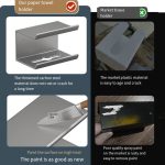 2-in-1-Badezimmerregal ohne Stanzen, für Haushaltspapier, Handtücher, Handy, Toilettenartikel, Aufbewahrungsregal – Bild 7