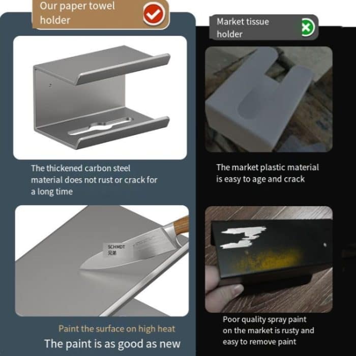 2-in-1-Badezimmerregal ohne Stanzen, für Haushaltspapier, Handtücher, Handy, Toilettenartikel, Aufbewahrungsregal – Bild 7