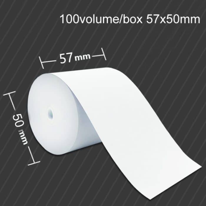 100 Volumen/Karton 57 x 50 mm Thermopapier zum Mitnehmen in der Küche, zum Drucken von Quittungspapier – Bild 2