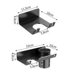 Badezimmer-Haartrockner-Regal zur Wandmontage, Seifen- und Toilettenartikelregal, With Hair Dryer Rack (White), With Hair Dryer Rack (Black), With Cup (White) – Bild 2