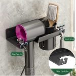 Badezimmer-Haartrockner-Regal zur Wandmontage, Seifen- und Toilettenartikelregal, With Hair Dryer Rack (White), With Hair Dryer Rack (Black), With Cup (White) – Bild 7