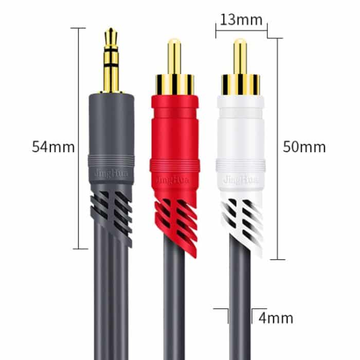 JINGHUA 3,5 mm auf 2RCA-Audiokabel, Spielekonsole, Outdoor-Audio-Verbindungskabel, 1.5m, 3m, 5m, 10m, 15m, 20m, 30m – Bild 2