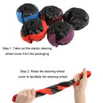 39 cm Carbonfaser-elastisches Leder ohne Innenring Auto-Lenkradabdeckung, Blue, Purple, Red, Claret, Black – Bild 3