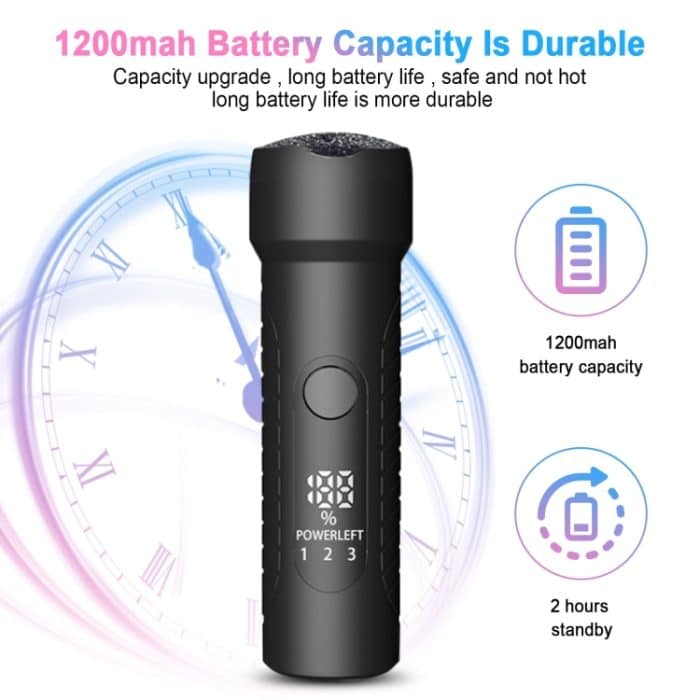 Elektrisches Fußfeilen-Pediküre-Set, wasserdichter Fuß-Hornhautentferner, White, Kit 1 White, Kit 2  White, Matte Black, Kit 1 Black, Kit 2  Black – Bild 9