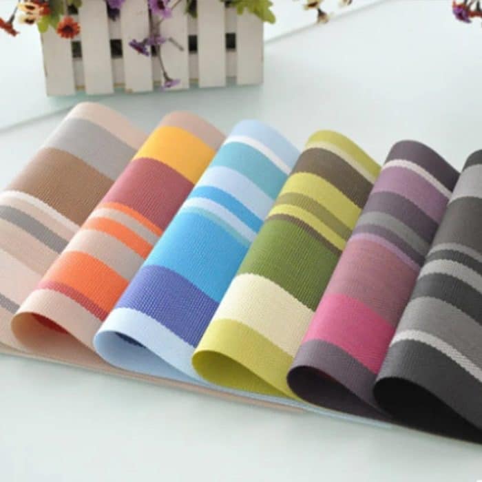 PVC-isolierte Tischsets, Untersetzer, gestreifte Besteckunterlage – Bild 2