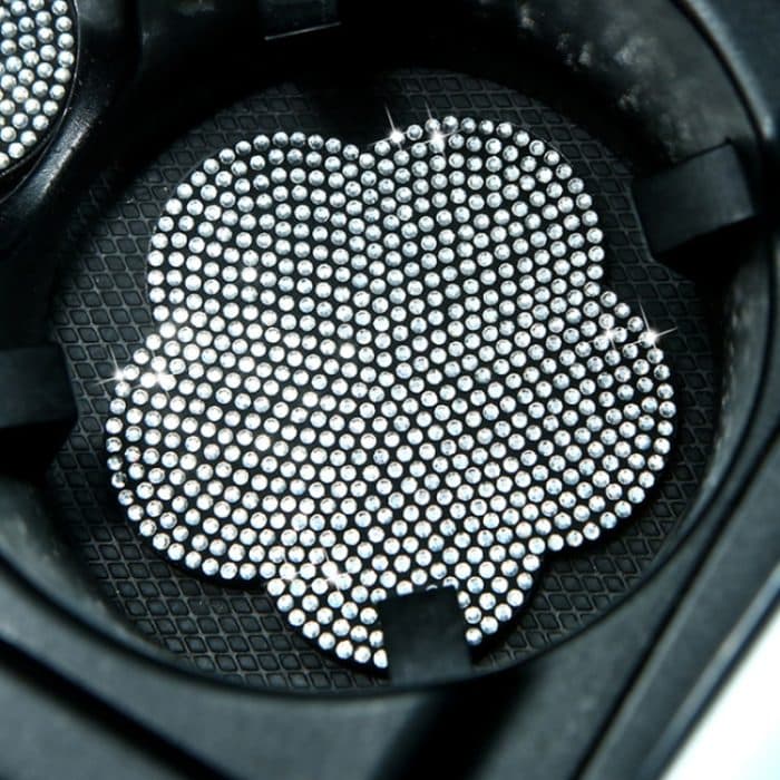 Automontierter, mit Diamanten gefüllter, mit Pflaumenblüten verzierter PVC-Wasseruntersetzer – Bild 1