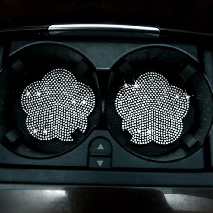 Automontierter, mit Diamanten gefüllter, mit Pflaumenblüten verzierter PVC-Wasseruntersetzer – Bild 2