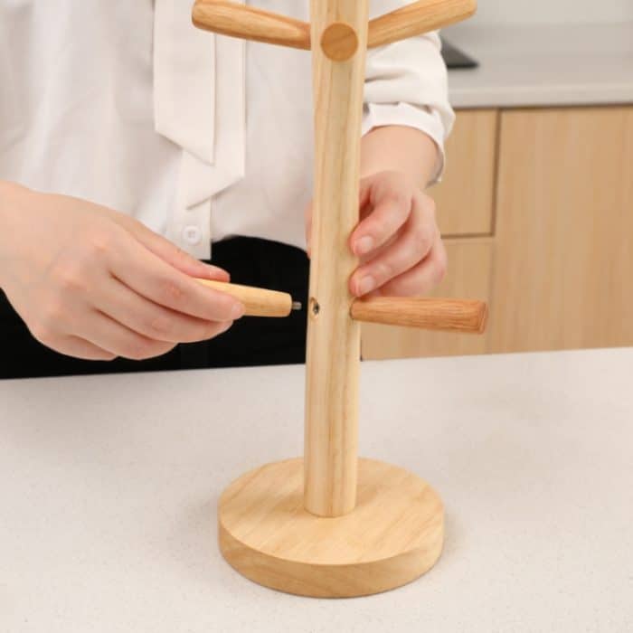 Zeichnung Tassenrahmen Home Kaffee Teetasse Rahmen Abfluss Lagerregal, Small Rubber Wood, Large Rubber Wood, Large Bamboo – Bild 2