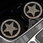 Rutschfester, dekorativer Wasseruntersetzer für Autos mit fünfzackigem Stern und Diamanten – Bild 4