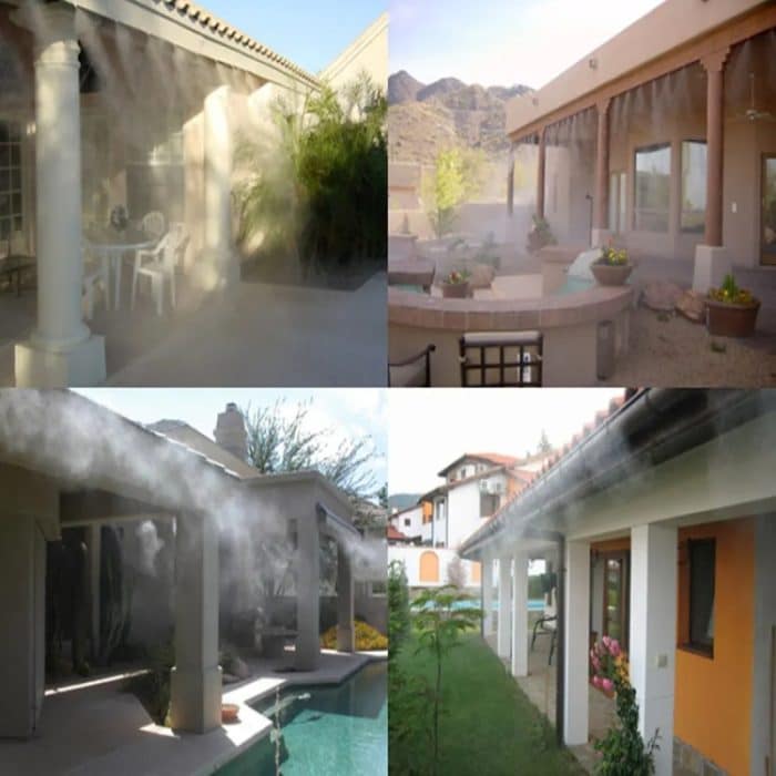 Kupfer-Drei-Loch-Landwirtschaftssprüher, Gartenbau-Sämlingsbewässerung, Staubentfernung, Kühlung, Nebeldüse, 4 Points Inner Thread, 1/2 Points Outer Thread, 1/2 Points Outer Thread With Filter – Bild 5