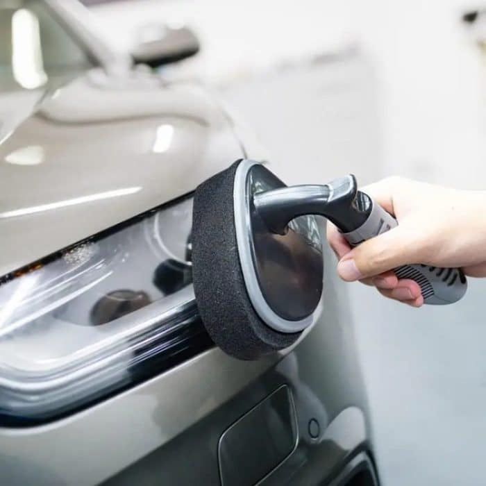 Langlebige, gebogene Schwammbürste zum Wachsen von Autoreifen, Waxing Brush – Bild 5