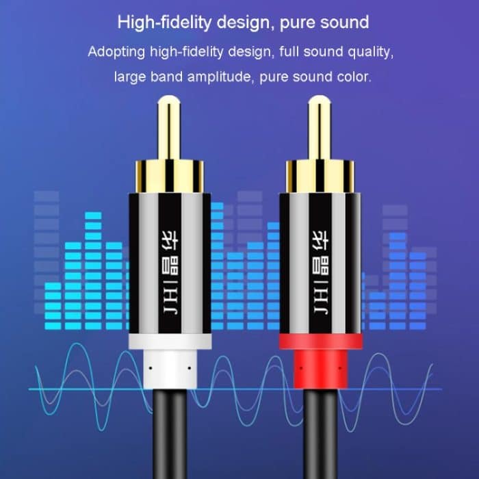 JINGHUA 2RCA Doppel-Lotus-Stecker-Audiokabel, linker/rechter Kanal, Stereo-Verstärker-Verbindungskabel, 1.5m, 3m, 5m, 10m – Bild 6