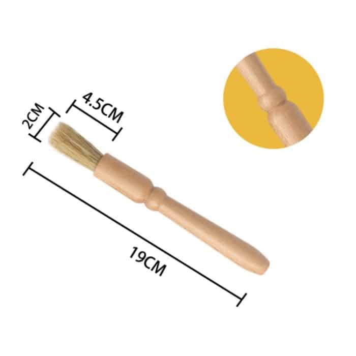 Reinigungsbürste für Lüftungsschlitze im Autoinnenraum mit rundem Holzgriff, Wood Color – Bild 2