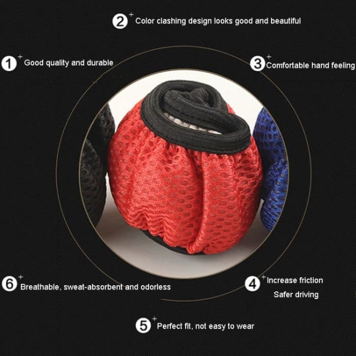 Auto-Mesh-Lenkradabdeckung, atmungsaktive, elastische Griffhülse, 38cm – Bild 3