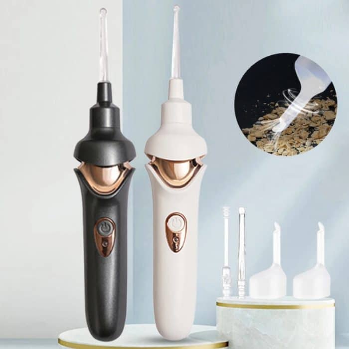 Leuchtendes, verbessertes LED-Elektro-Ohrschaufel-Set für Kinderohrreinigungswerkzeuge, Luminous Upgraded (Black Gray), Luminous Upgraded (White) – Bild 2