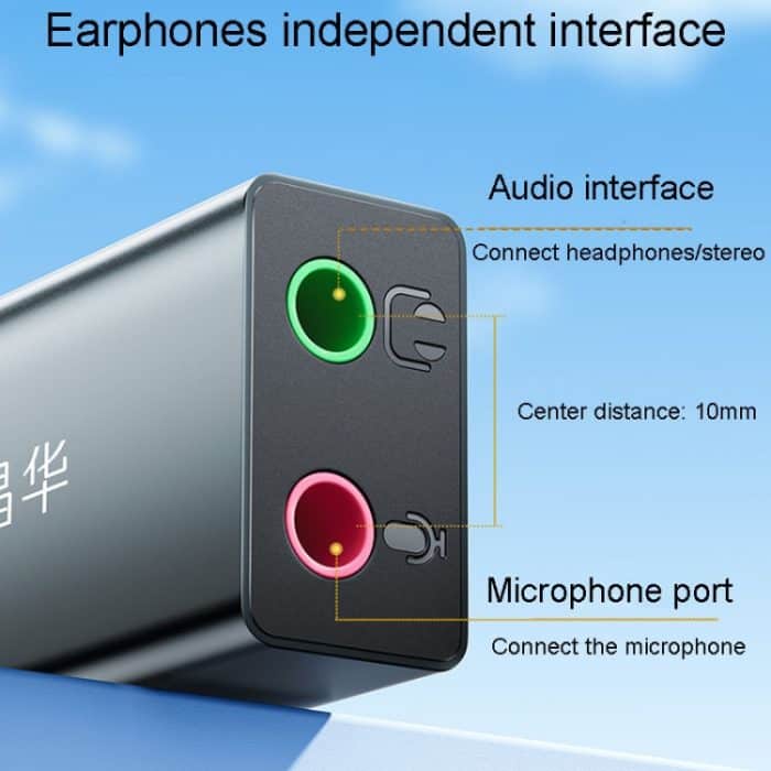 JINGHUA Z169A USB-zu-AV-Soundkarte mit Kabelkonverter, Computer-Host zu 3,5-Audio-Port-Adapter – Bild 3