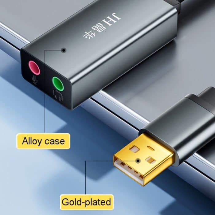 JINGHUA Z169A USB-zu-AV-Soundkarte mit Kabelkonverter, Computer-Host zu 3,5-Audio-Port-Adapter – Bild 5