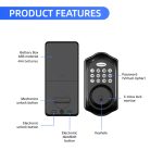 LOCSTAR C88 Bluetooth Remote Tuya Automatisches intelligentes elektronisches Passwort-Türschloss, C88 Black – Bild 3