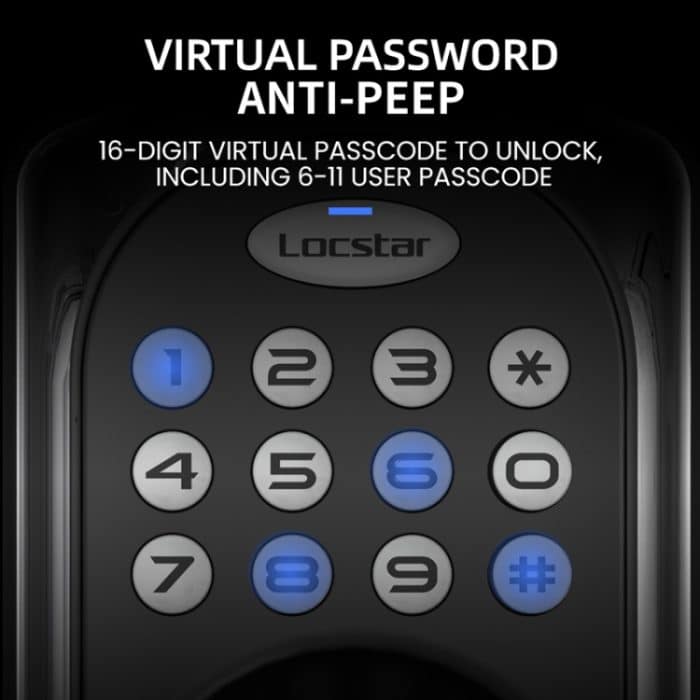 LOCSTAR C88 Bluetooth Remote Tuya Automatisches intelligentes elektronisches Passwort-Türschloss, C88 Black – Bild 6