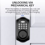 LOCSTAR C88 Bluetooth Remote Tuya Automatisches intelligentes elektronisches Passwort-Türschloss, C88 Black – Bild 7