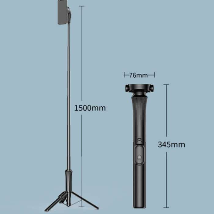 1,5 m magnetisches, ausziehbares Selfie-Stick-Stativ mit kabelloser Fernbedienung, ws-22001- 4 – Bild 3