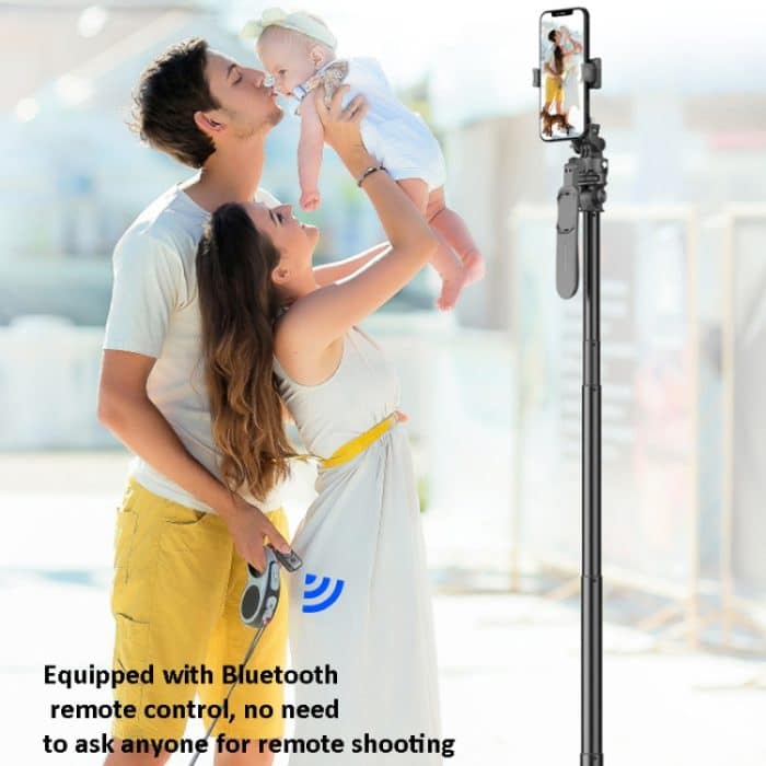 2 m Metallstativ-Selfie-Stick mit 4 Erweiterungsschnittstellen für Telefonkamera, Only Tripod – Bild 12