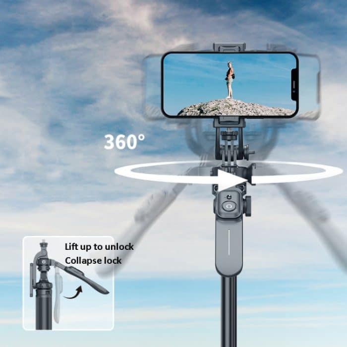 2 m Metallstativ-Selfie-Stick mit 4 Erweiterungsschnittstellen für Telefonkamera, Only Tripod – Bild 3