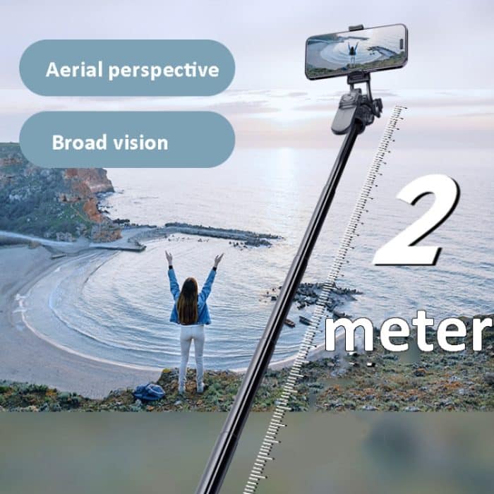 2 m Metallstativ-Selfie-Stick mit 4 Erweiterungsschnittstellen für Telefonkamera, Only Tripod – Bild 4