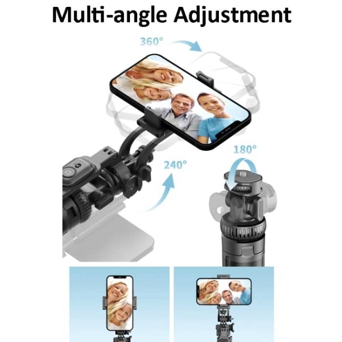 2 m Metallstativ-Selfie-Stick mit 4 Erweiterungsschnittstellen für Telefonkamera, Only Tripod – Bild 7