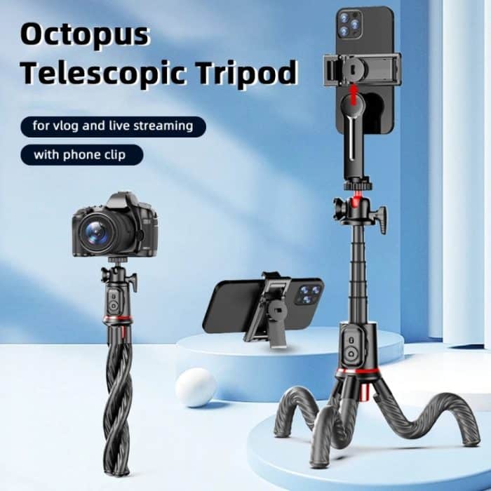 Octopus Stativ Handykamera Tragbare Handfotohalterung, C03 Telescopic Pole With Remote, C02 – Bild 2