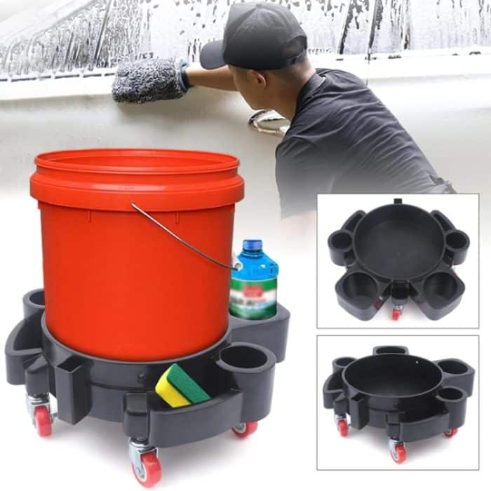Multifunktionaler Reinigungseimer mit Riemenscheibenbasis, mobiler Autowaschhocker – Bild 5