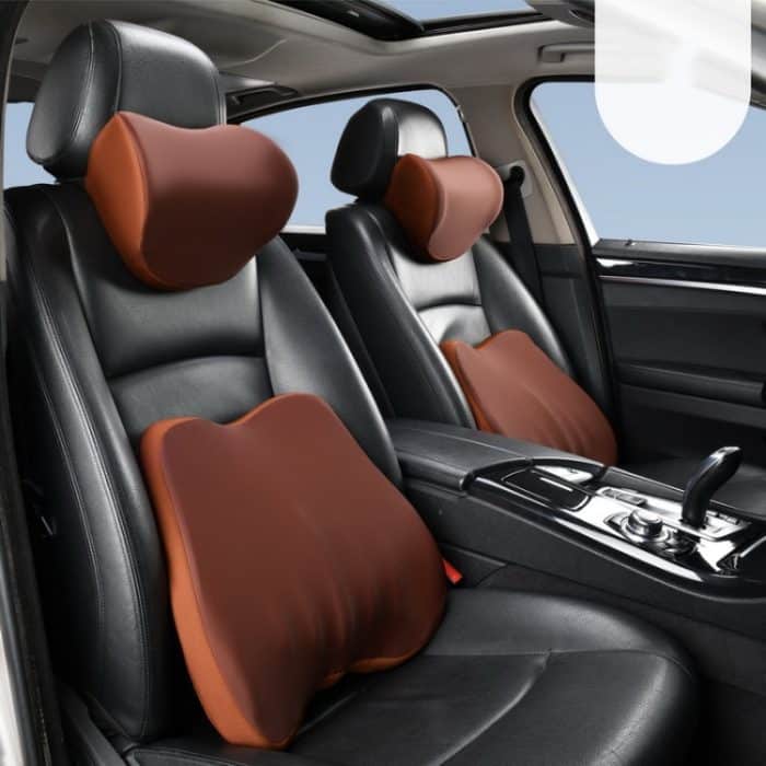 Auto-Nackenkissen aus Memory-Schaum, Auto-Nackenstütze, Seidenkissen, Autositz-Nackenkissen, Headrest Black, Headrest Coffee, Headrest Gray, Lumbar Pad Coffee, Lumbar Pad Black, Lumbar Pad Gray – Bild 11