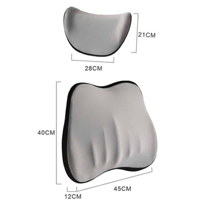 Auto-Nackenkissen aus Memory-Schaum, Auto-Nackenstütze, Seidenkissen, Autositz-Nackenkissen, Headrest Black, Headrest Coffee, Headrest Gray, Lumbar Pad Coffee, Lumbar Pad Black, Lumbar Pad Gray – Bild 3