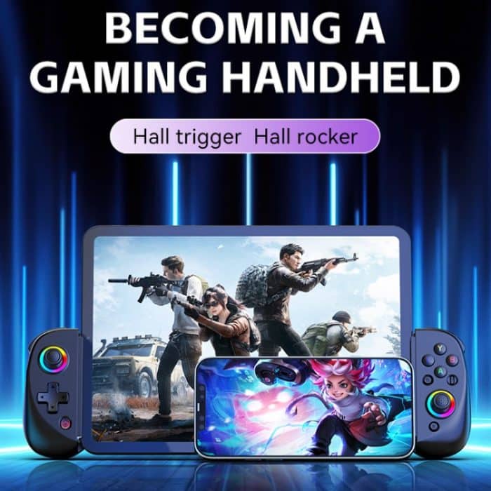 D8 Handy-Stretchband, leichtes Gamepad, Dual-Hall, kabelloser Bluetooth, somatischer Vibrationsgriff für PC/Android/iOS/Tablet/PS3/PS4/Switch, Black, White, Green Blue, Black+Receiver, White+Receiver – Bild 13