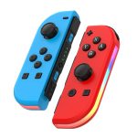 JOY-02 Gaming-Griff links und rechts mit RGB-Lichtern, Körpergefühl, Bluetooth-Gamepad für Switch / Switch OLED / Switch Pro / Switch Lite / Switch Joycon, Blue Red, Green Blue, White