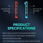 JOY-02 Gaming-Griff links und rechts mit RGB-Lichtern, Körpergefühl, Bluetooth-Gamepad für Switch / Switch OLED / Switch Pro / Switch Lite / Switch Joycon, Blue Red, Green Blue, White – Bild 4