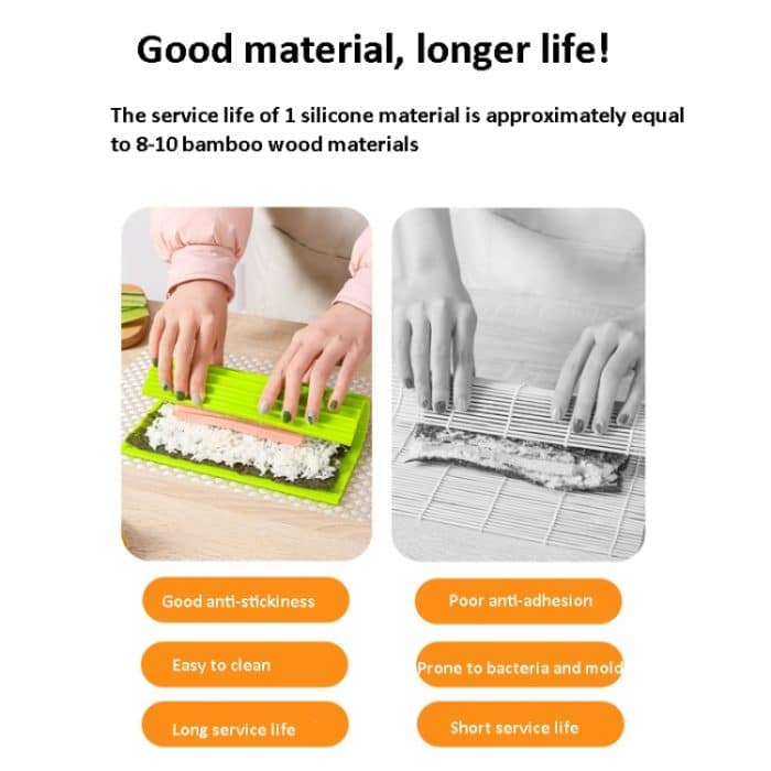 Silikon-Sushi-Vorhang-Handrollform, doppelseitiges Kimbap-Werkzeug – Bild 8