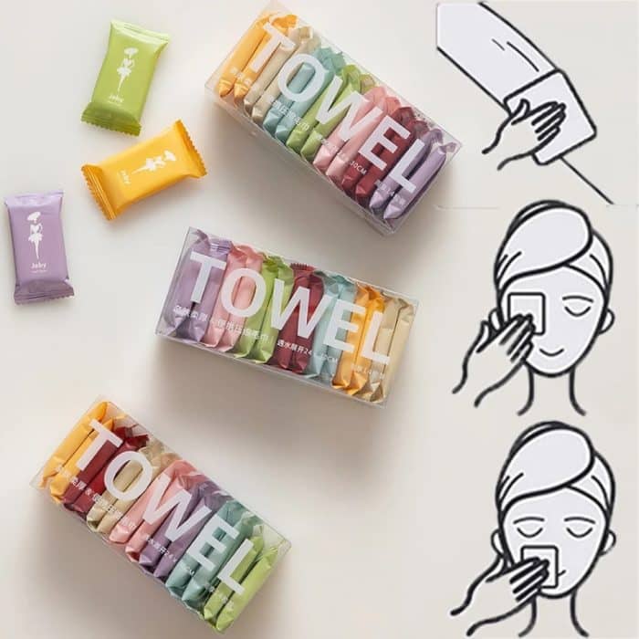 14 teile/schachtel Einweg Komprimiert Handtuch Tragbare Reise Waschlappen Verdickte Gesicht Wischen Handtuch – Bild 6