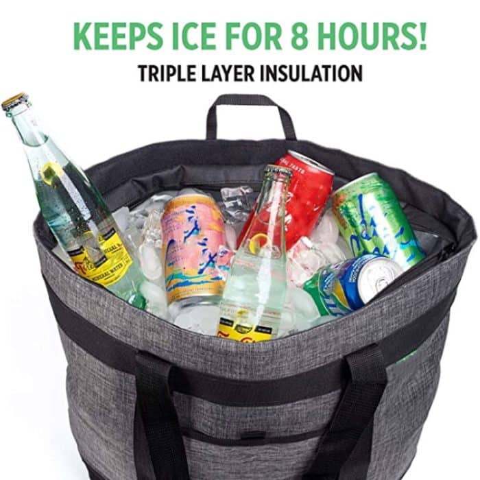 Faltbarer Oxford-Tuch-Hand-Eisbeutel aus Aluminiumfolie, große Kapazität, Picknick-Einkaufstasche, wasserdicht, schmutzabweisend, Lunch-Isoliertasche – Bild 3